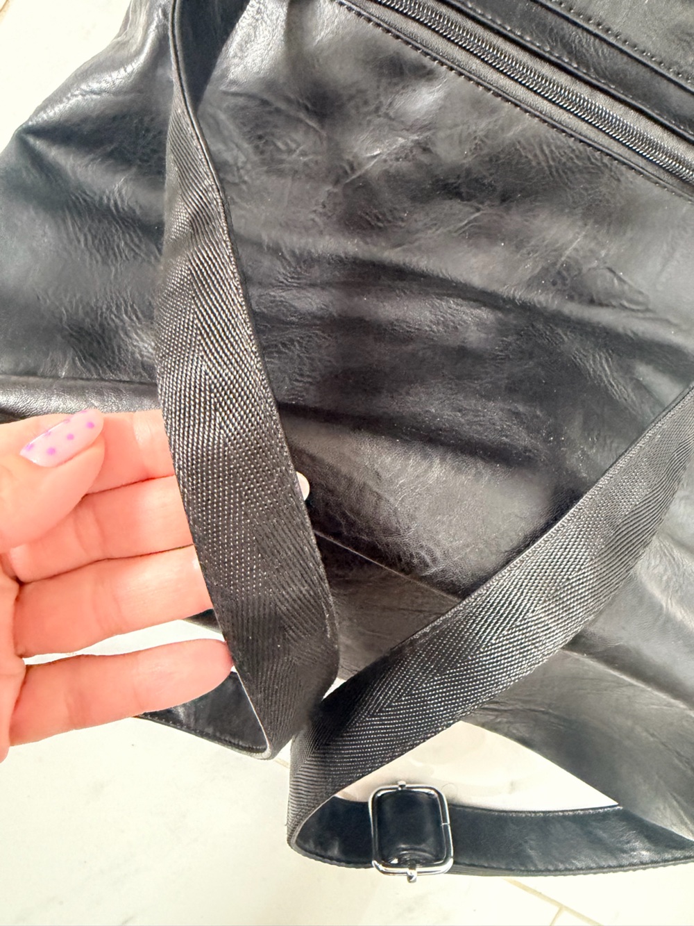 YSL inspired-  Black Flap Backpack with Silver YSL Accent - Picture 7 of 9